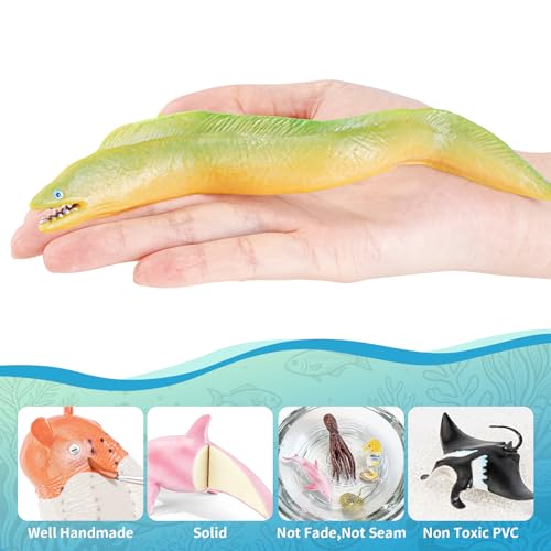 16PCS Realistic Ocean Animal Figurines Sea Animal Toys Figures | Solid Realistic Marine Animals Toy Figures Set Cake Topper, Diorama Decor, Classroom Teaching Prop & Children Birthday Gift