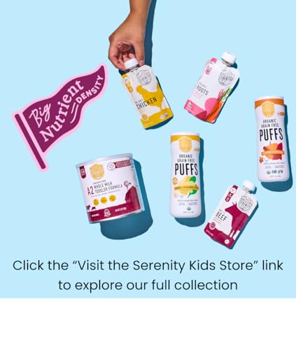 Serenity Kids Organic Baby Food Pouches, 5g Protein, 3.5 Oz, 8 Pack | 5g Protein, Organic Baby Snacks, Toddler Pouches, Baby Puree Pouches, Toddler Snack Pack - size: 3.5 Ounce (Pack of 8)