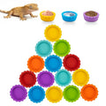 15 Pack Crested Gecko Food and Water Bowl, Eudimysx Reusable Small Reptile Feeding Dish, Gecko Tank Accessories for Hermit Crab, Tarantula, Isopods, Snails and Lizard, Silicone Easy Clean & 7 Colors - color: 15Pack