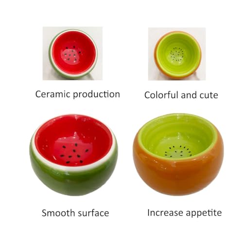 Hamiledyi 2PCS Hamster Bowl Ceramic Food Water Feeding Dish for Dwarf Syrian Hamsters Gerbils Rats Mice Sugar Glider