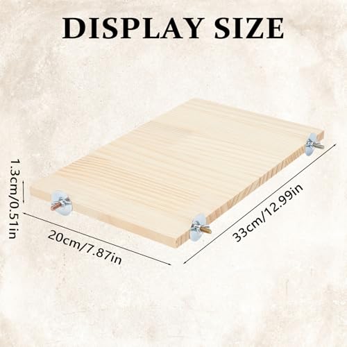 NICENEEDED Bird Perch Stand Platform, Natural Wooden Small Animals Cage Accessories, Rectangle Stand Perch Shelf for Conure Chinchilla Parakeet Budgie Cockatiel (20 x 33cm)