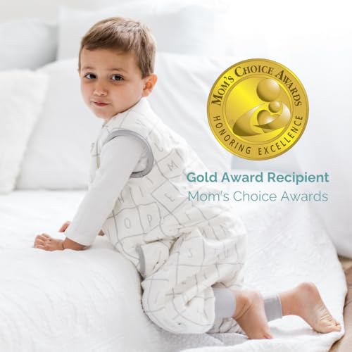 Dreamsuit Walker Toddler Sleep Sack with Feet and Legs, 3T-4T | 70% Rayon Made from Bamboo, 30% Organic Cotton, 0.8 TOG Summer, 2-Way Zipper, Buttery Soft Wearable Blanket, Cactus - color: (1.2 Tog) Alphabet, size: 3-4T