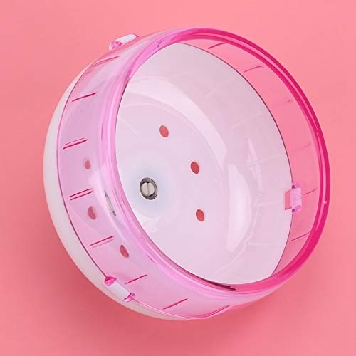Hamster Running Wheel, Silent Plastic Exercise Roller Running Toy for Small Pets Cage Pink 4.53 Inch 1 Pack