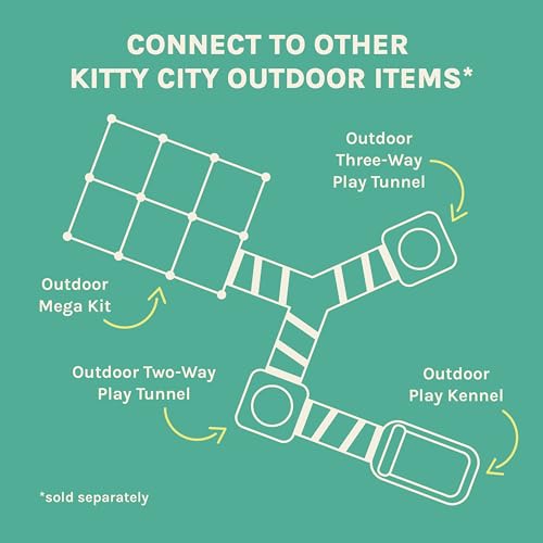 Kitty City Catio Outdoor 10' Cat Tunnel – 10‑Foot Cat‑Sized Play Tunnel, 11” Diameter, Modular Catio Connector for Cats & Small Pets