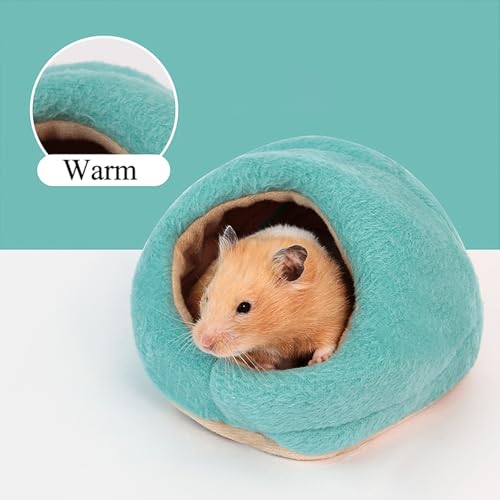 Hamster Snuggle Sack Nest,Winter Soft Warm Bed Small Pet Sleeping Bag Snuggle Sack Hideout Pouch for Hedgehog Guinea Pig Squirrel Animal (Blue)