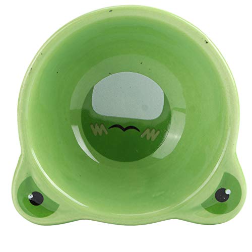 Valentine's Day Carnival xianshi Pet Food Bowl, Food Water Feeding Bowls Practical Pet Feeding Bowl, Ceramic Bowl Gerbils for Hamsters Pigeons (Frog)