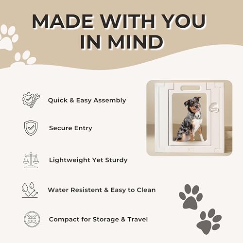 Clear Acrylic Dog Playpen – Escape-Proof Pet Pen, Whelping, Rabbit Hutch, Hamster Cage & Dog Pen – Washable, Tool-Free Assembly, Secure Door – Indoor Puppy Enclosure - Fuskee (White, 59 x 59, 12) - size: 59 x 59