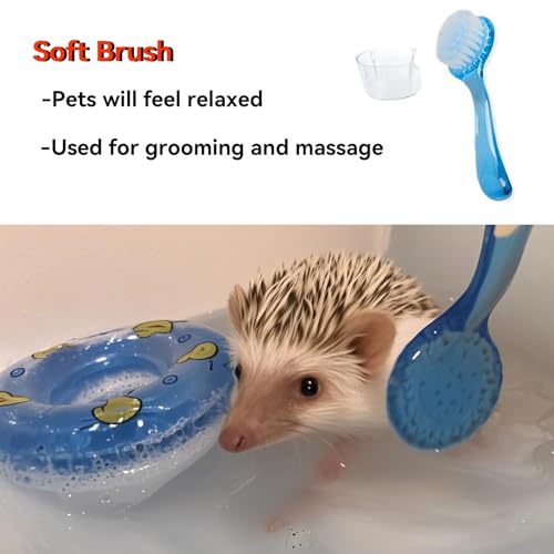 JSLZF Hedgehog Bath Supplies Grooming Kit: Foldable Bathtub, Nail Clippers, Bathing Brushes, Towel for Hedgehog Small Pets like Guinea Pigs