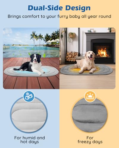 Papettly Pet Dog Cooling Mat 39“x27.5” Reversible Cooling Pad for Dogs and Cats, Comfort Ice Silk Cotton Summer Dog Bed Outdoor Indoor Washable, Ideal for Kennel Sofa Floor Car Seats - size: 39x27 IN