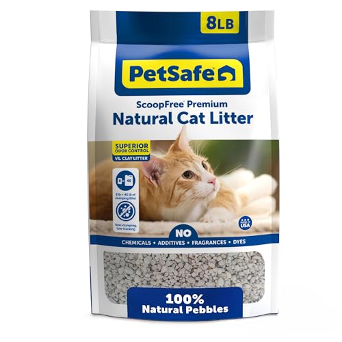 PetSafe ScoopFree Premium Natural Cat Litter, 8 lb Bag | Non-Clumping Cat Litter, 30+ Day Odor Control, No Chemicals, Additives, Dyes or Fragrances, Use with Any Litter Box - size: 1-Pack (8 lb Bag)