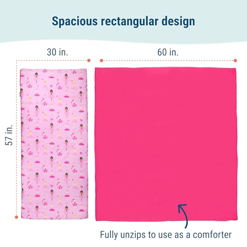 Wildkin Kids Sleeping Bag – Roll-Up Design with Storage Bag for School, Travel & Camping - Ballerina - color: Ballerina