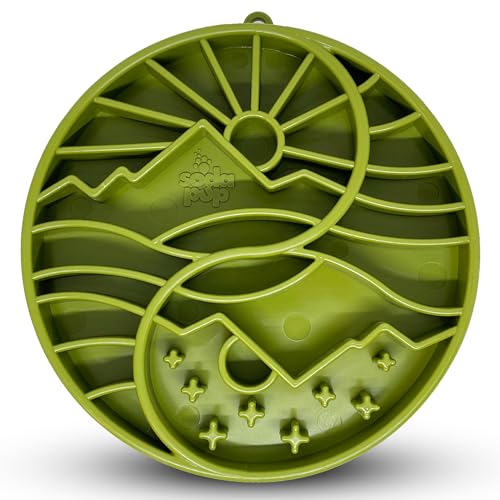 SodaPup Yin Yang eTray – Durable Enrichment Feeder Made in USA from Non-Toxic, Pet-Safe, Food Safe Material for Mental Stimulation, Calming, Slowing Down Eating, Healthy Digestion, & More - color: Dark Green Yin Yang Shallow eBowl