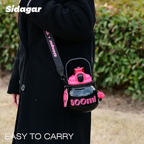 27 oz Insulated Water Bottle with Straw Lid, Leakproof, Black | Premium 316L Stainless Steel, Leakproof, Wide Mouth Water Jug with Handle, All-day Hot or Cold Retention, Travel & Daily Use - color: Black, size: 27 Ounces