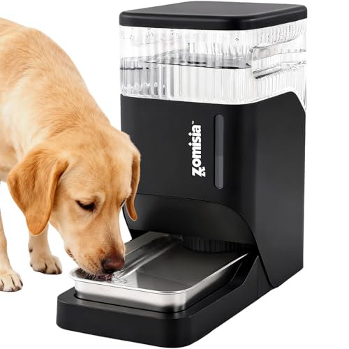 ZOMISIA Automatic Dog Water Dispenser 8L with Stainless Steel Bowl, Gravity Large Capacity Water Bowl for Dogs, 2 Gallon Pet Waterer 100% BPA Free, Black - color: Black, size: 8L