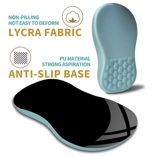 Hokafenle Ergonomic Mouse Pad Wrist Support with Massage Design, Wrist Rest Pain Relief Mousepad with Memory Foam&Non-Slip PU Base, Mouse Pads for Wireless Mouse & Desk (12x8 inch,Light Blue) - color: HK005-Light Blue