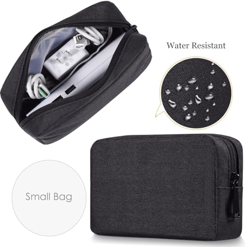 CAAORDKSO Electronics Organizer Travel Case, Cord Organizer Travel Cable Organizer Bag Waterproof Portable Accessories Case for Cable, Cord, Charger, Phone, Power Bank, Earphone (Small-Black) - color: Small-Black, size: Small