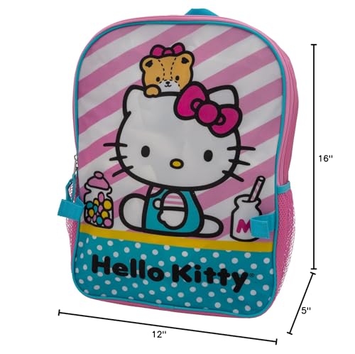 AI ACCESSORY INNOVATIONS Hello Kitty 2 Piece Backpack Set, Girls Kawaii 16" School Bag, Pink - color: Hello Kitty