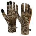 BASSDASH Unisex Fleece Liner Lightweight Camo Hunting Gloves HG07 | Stretch Fleeced Warm Anti-Slip Gloves with Touchscreen for Men Women Cool Weather Shooting Photography Fishing - color: Highland Ⅱ, size: Small