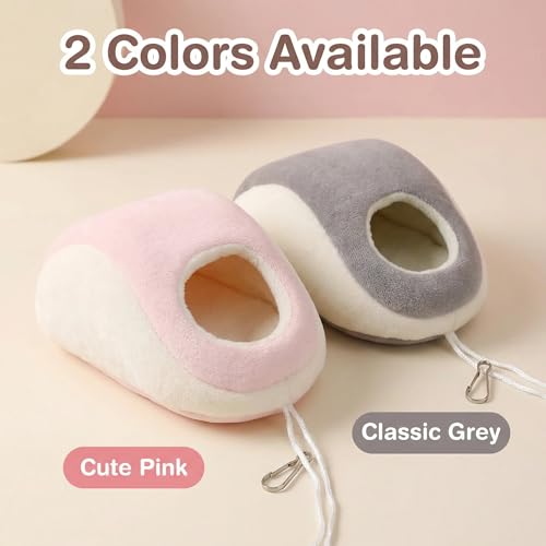 Computer Mouse-Shaped Small Animal Nest, Sugar Glider Pouch, Washable Mini Pet House for Hamster, Hedgehog, Sugar Glider, Guinea Pig, 8×16cm(Grey)