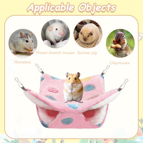 2 Pcs of Rat Hammocks Small Animal Hammock Rat Bed Guinea Pig Hammock Rats Cage Accessories for Small Animals Chinchilla Parrot Sugar Glider Ferret Squirrel - color: Yellow£¬Pink