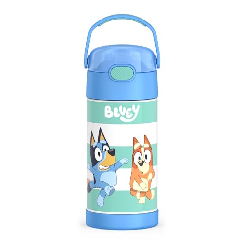 THERMOS Mickey Mouse & Bluey 12 Ounce Kids Insulated Water Bottles with Straw