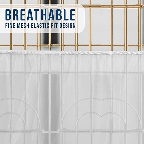 Universal Bird Cage Seed Catcher Universal Mesh Skirt Cover Stretchy Small Animal Cages Cover Pet Removable Durable Protector (Seed Catcher) - color: White, size: Large
