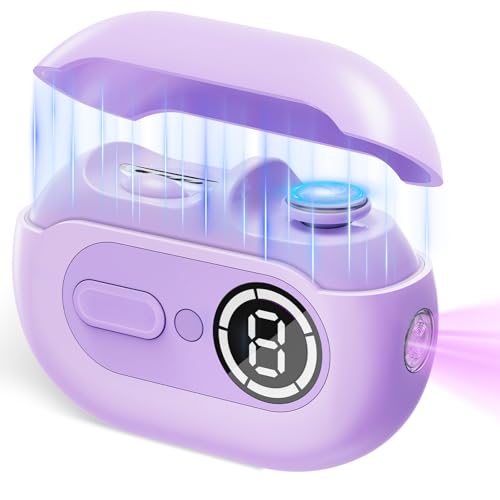 4 in 1 Electric Nail Clipper for Seniors, Automatic Nail Trimmer with Night Light & 9 Speeds Nail Polisher Fingernail Clippers for Women & Men Nail Grinder Files for Elderly - size: Purple