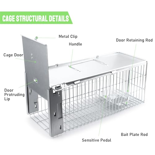 Faicuk Heavy Duty Squirrel Trap Chipmunk Trap Rat Trap and Other Similar-Size Rodents - 16.3” x 6” x 6.7” | Chipmunk Trap, Rat Cage, and Fit for Other Similar Size Rodents - size: 16.3” x 6” x 6.7”