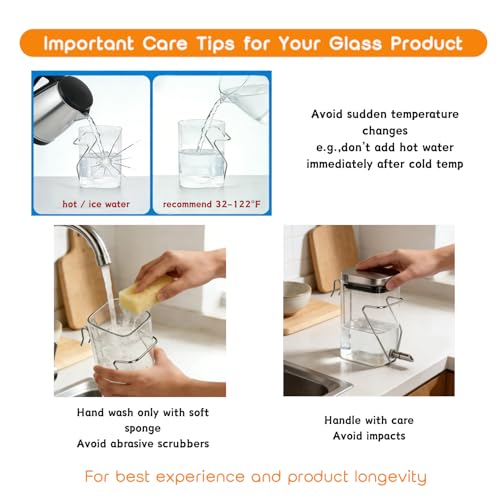 Hamster Water Bottle, Small Animal Glass Waterer, Stainless Steel Nozzle No-Drip Drinker Waterer for Sugar Glider, Rat and Birds (10.1oz)