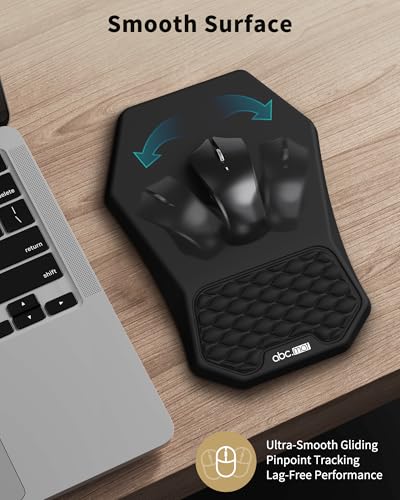 Ergonomic Mouse Pad Wrist Rest Support for Carpal Tunnel Pain Relief | Massage Design Mousepad, Memory Foam, Non-Slip PU Base for Computer Desk, Black - color: Black