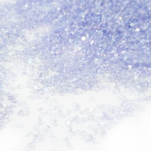 Crushed Glass Glitter, Broken Stones Shattered Glass Chips for Resin Art Crafts, Epoxy Resin Supplies, Geod Painting, DIY Art Projects, Jewelry Making, 2-4mm, 200g/7oz (Violet) - color: Violet