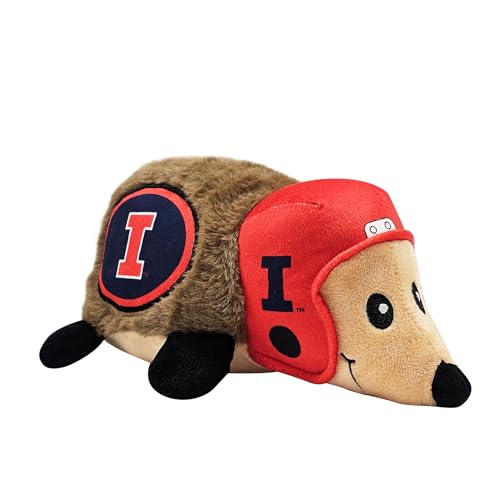 NCAA Illinois Fighting Illini Plush Hedgehog Toy for Dogs & Cats, Cool Soft Pet Toy for Fun and Interactive Play, Dog Chew Toy with Squeaker, Licensed Hot Pet Toy - color: Illinois Illini