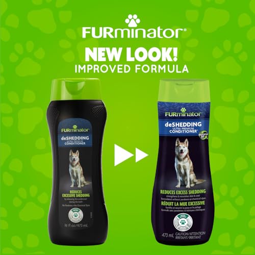 FURminator Ultra Premium deShedding Conditioner for Dogs, 16 oz | Reduces Excess Shedding, Conditioners Nourish Skin & Coat, Helps Remove Wet Dog Smell, No Parabens or Dyes, Fresh Scent - size: 16 oz, style: Conditioner