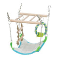 Trixie Small Animal Suspension Bridge, Hanging Cage Accessory with Hammock and Climbing Toys - Ladder and Ring, Ideal for Rats, Ferrets, Guinea Pigs, Mice - color: Blue