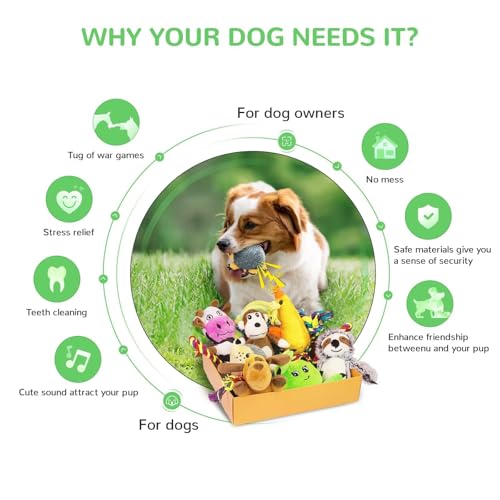 LEGEND SANDY Puppy Toys, Squeaky Dog Toys for Small Dogs, 12 Pack Puppy Chew Toys for Teething, Dog Rope Toy and Cute Stuffed Animals Value Bundle | Tug of War Toy and Cute Stuffed Animals Value Bundle, Gift fot Pet - color: 12 PACK PUPPY TOYS