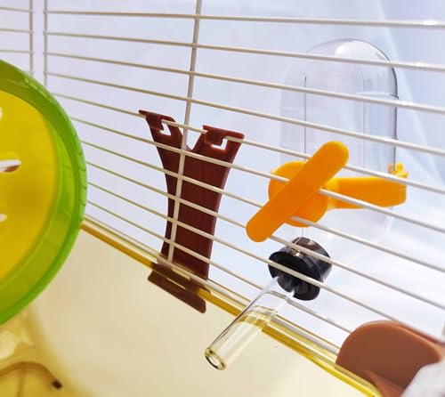 PETZHUBO Hamster Cage Small Animal Cage 3 Layers Transparent Cage Size：10.6"(W) X8.1(L) X18.3 (H) Suitable for Hamsters up to 3.5 inch in Length(Please Note This is Mini cage that for Mini Hamster)