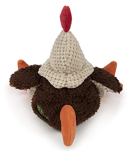goDog, Checkers Fat Rooster, Squeaker Dog Toy, Chew Resistant, Durable Plush, Soft, Tough, Reinforced Seams, Brown, Large - color: Brown, size: Large