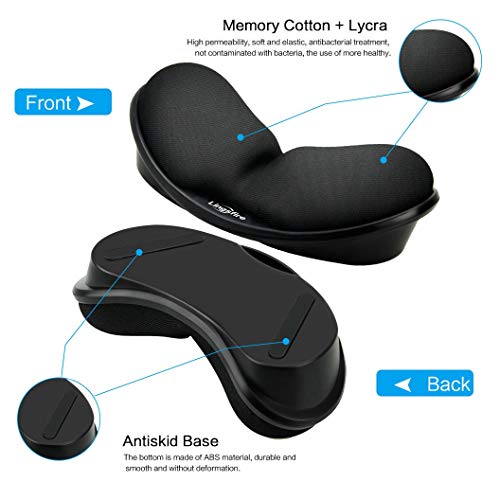 Memory Foam Mouse Wrist Rest Keyboard Wrist Rest Pad Anti-Skid Mousepad Support Wrist Rest Mat for Office Computer Laptop Mac- Durable Comfortable Lightweight Easy Typing(5.1 * 2.8" Black) - color: Black