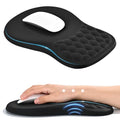 EooCoo Massage Ergonomic Mouse Pad with Dual-Slope Design Wrist Rest | Carpal Tunnel Relief, Memory Foam Wrist Rest, Non-Slip PU Base, Office Desk Accessories - color: Midnight Black