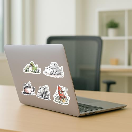 100 PCS Elephant Stickers Pack – Waterproof Elephant Decals for Water Bottles, Laptops, Phones, Notebook, Cars – Cool Vibrant Graphics for Elephant Enthusiast - color: Elephant