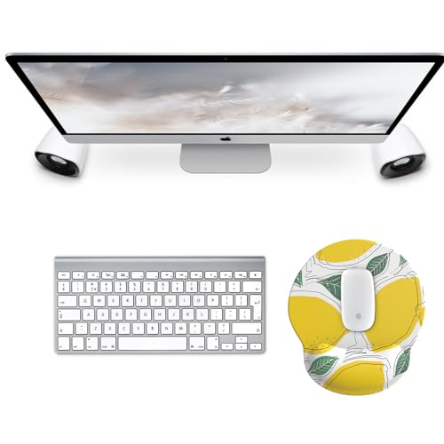Mouse Pad with Wrist Rest, Comfortable Computer Mousepad with Gel Wrist Support Smooth Surface and Non-Slip PU Base for Pain Relief, Laptop, Office & Home (Lemon) - color: Lemon