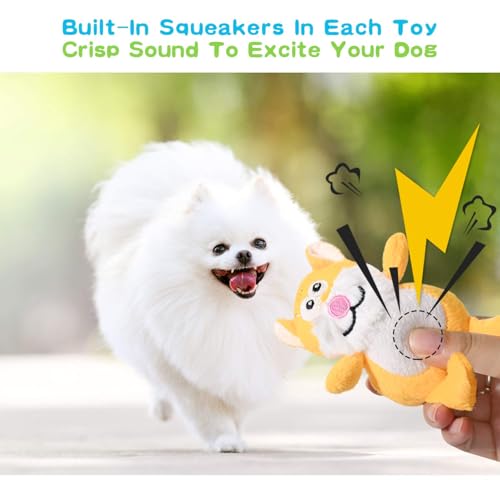 Squeaky Dog Toy for Puppy Small Medium Dogs, Stuffed Samll Dog Toys 12 Pack | Soft Plush Pet Doggie Toy Set, Cute Safe Pet Chew 12 Pack for Puppies Teething - color: 12 pack