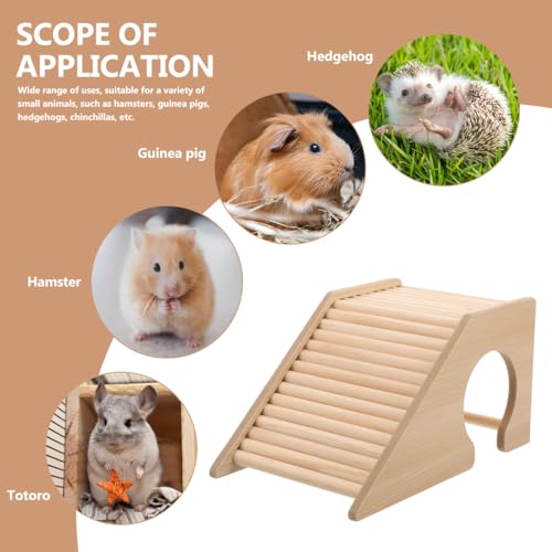 Hamster Climbing Ladder Wooden Hamster Toys Small Pets Hideout Cage Accessory for Gerbils Mice Chinchillas Smooth Polished Surface 6.49 X 4.13 X 3.54 in