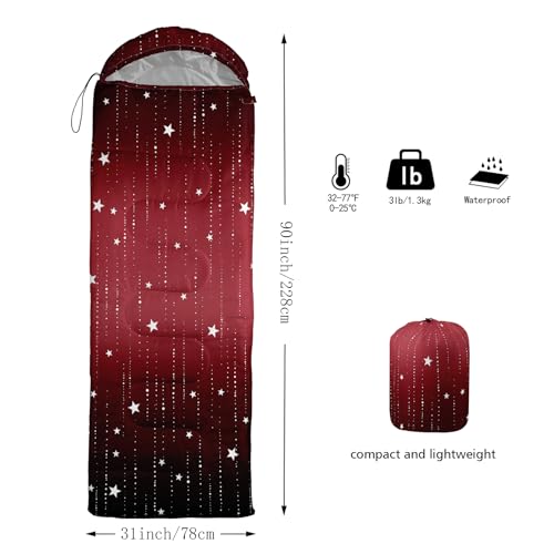 QOOMO Camping Sleeping Bags,3 Season Warm & Cool Weather,Lightweight,Waterproof Sleeping Bags for Adults & Kids,Traveling,and Outdoors,Camping Gear Equipment - color: Galaxy 16