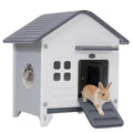 Plastic Rabbit Cage Outdoor Indoor, Bunny Cage Guinea Pig Cages Enclosure | Waterproof Rabbit Hutch Leak-Proof Pull-Out Tray&Chew-Proof, Easy-Clean & Ideal for Small Animal Cage Enclosure - size: 25.6"L x 20.1"W x 27.2"H