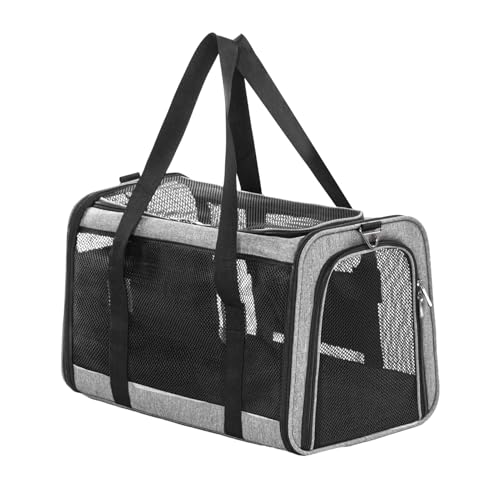 Petsfit Cat Carrier Dog Carriers Airline Approved, 18 x 11 x 11 Soft-Sided Pet Carrier, 3 Carrying Ways, Lightweight, Breathable, Escape Proof, with Adjustable Shoulder Strap and Soft Cushion - color: Z-Gray, size: 18.0"L x 11.0"W x 11.0"H