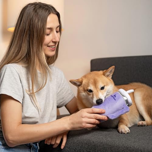 Nestpark Tumbler Cup Funny Dog Toy - Parody Plush Squeaky Crinkle Dog Toy (Orchid Purple) - color: Orchid Purple