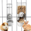 Hanging Cage Automatic Pet Food Water Dispenser, 41oz Hanging Automatic Food Dispenser, 18oz Pet Water Bottle for Cage Crate, Suitable for Kitten Rabbit Chinchilla Hedgehog Ferret (Grey, 41Oz) - color: Grey