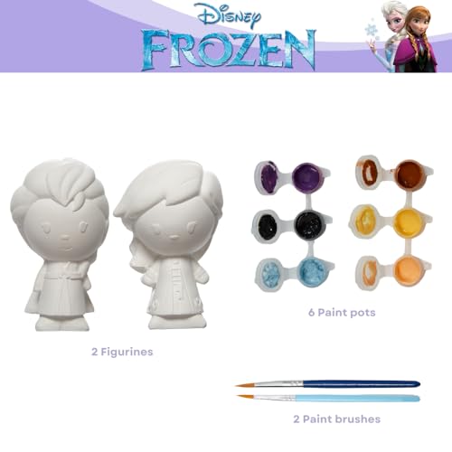Innovative Designs Disney Frozen DIY Paint Your Own Figurines Arts and Crafts Set for Girls - Elsa & Anna - style: Frozen 2 pack