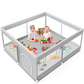 Baby Playpen 50x50 Inch, Playpen for Babies and Toddlers Baby Playpen Fence Playard Activity Center, Without MAT Included - color: Grey, size: 50x50 Inch